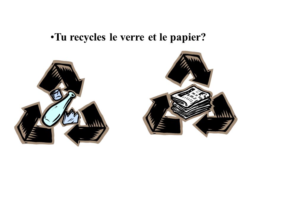 Tu recycles le verre et le papier