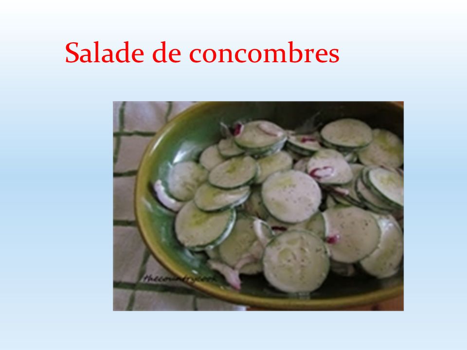 Salade de concombres