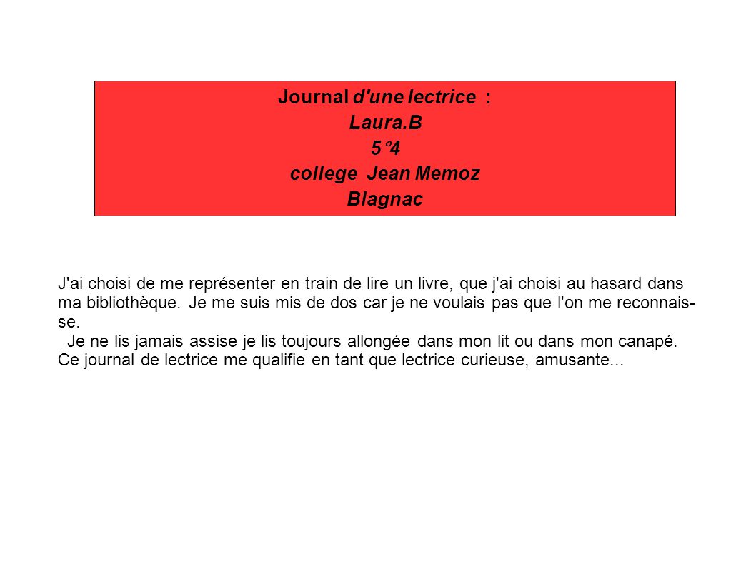 Journal d'une lectrice