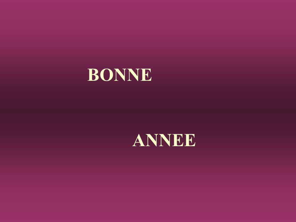 BONNE ANNEE