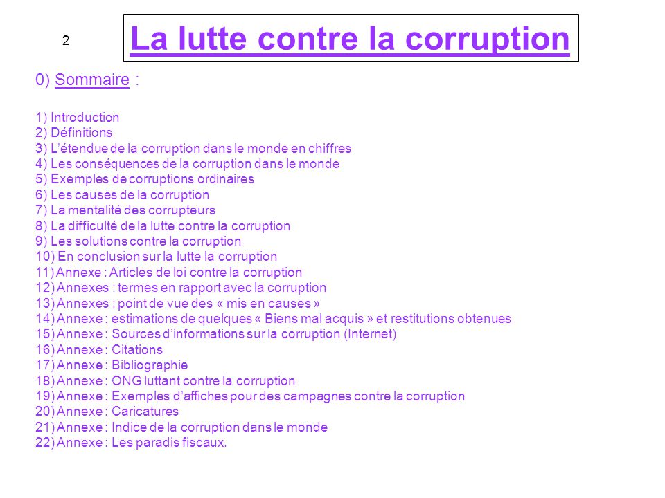 Exemple D Exposé Sur La Corruption Le Meilleur Exemple 6801