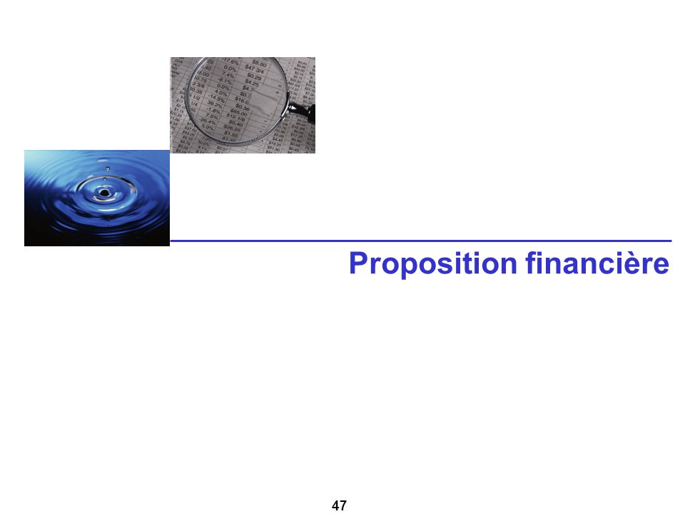 Proposition financière
