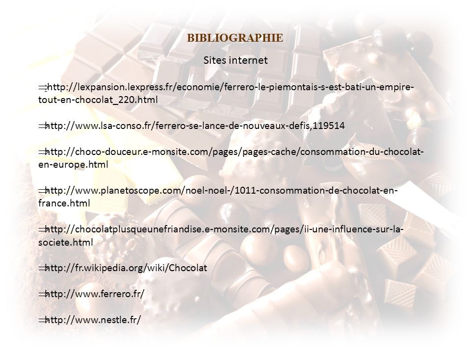 BIBLIOGRAPHIE Sites internet