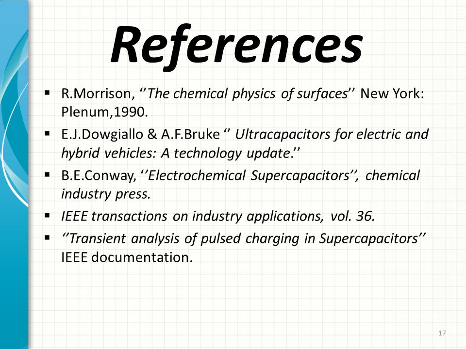 References R.Morrison, ‘’The chemical physics of surfaces’’ New York: Plenum,1990.