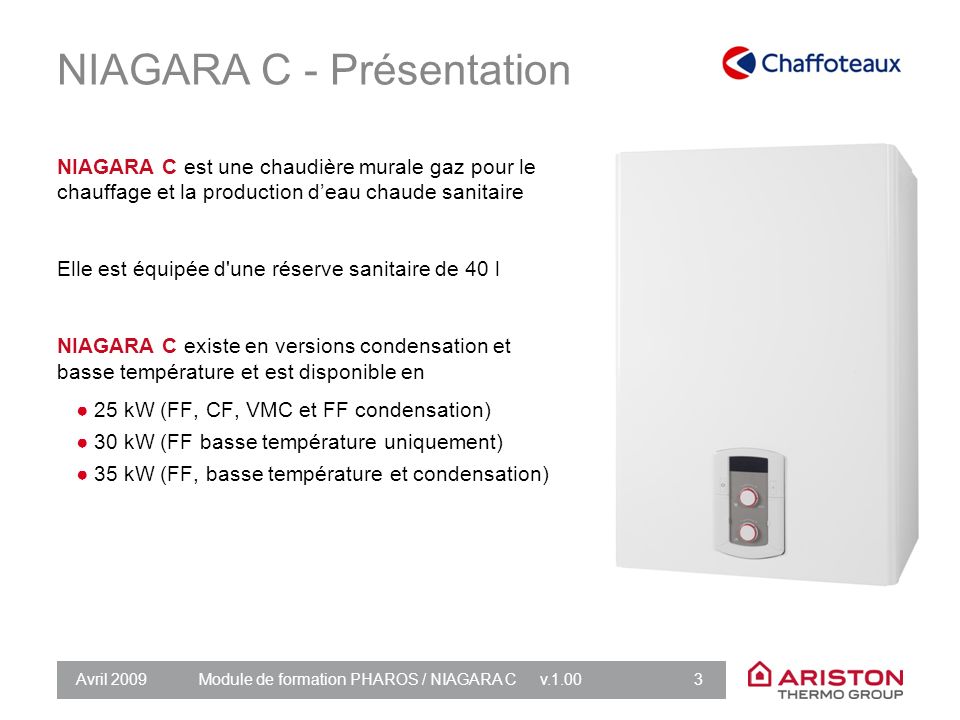 Chaffoteaux - Chaudière Gaz Condensation Niagara C Green 25 kW