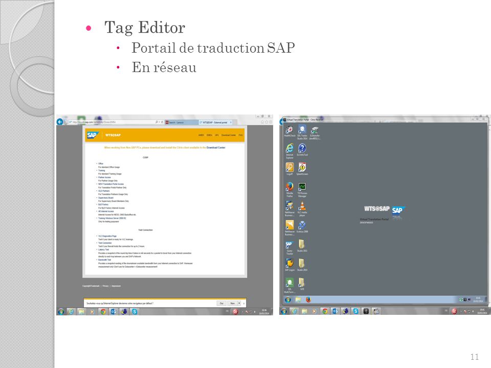 Tag Editor Portail de traduction SAP En réseau