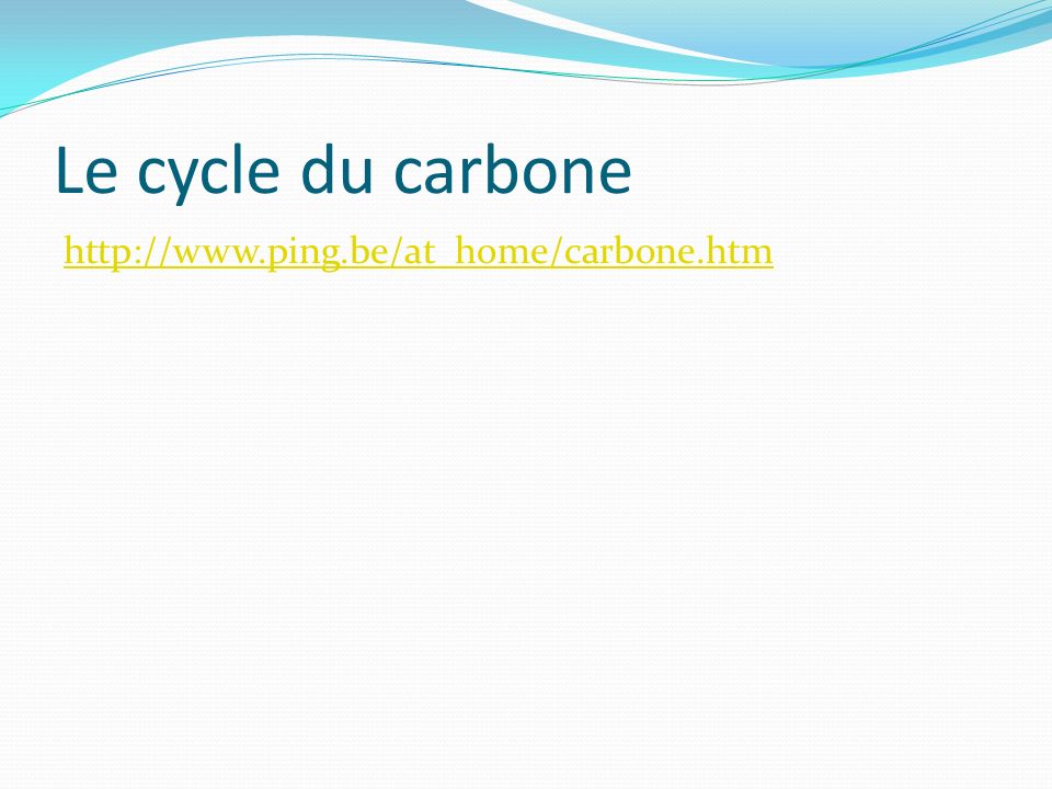 Le cycle du carbone