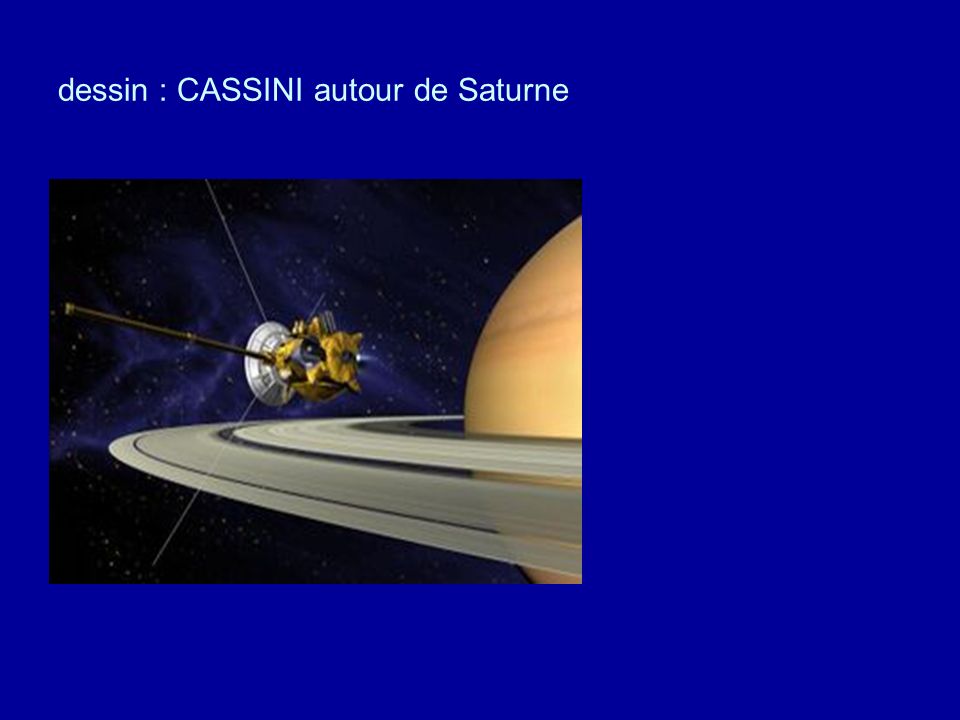 dessin : CASSINI autour de Saturne