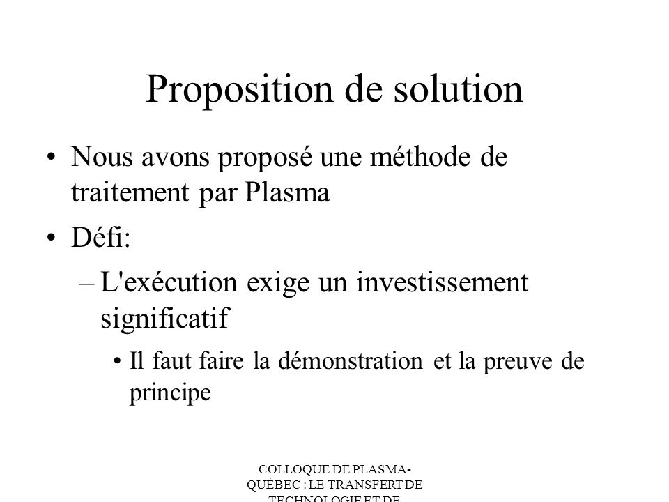 Proposition de solution