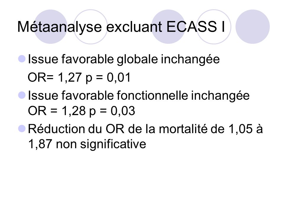 Métaanalyse excluant ECASS I