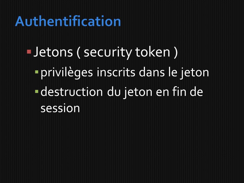 Jetons ( security token )