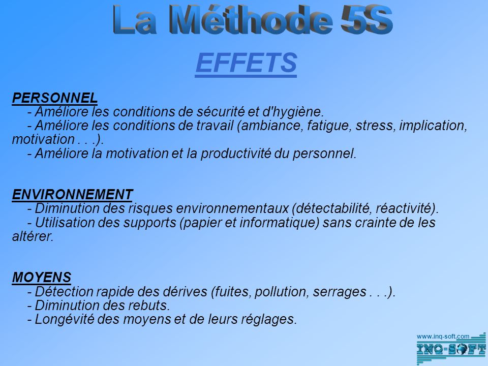 EFFETS La Méthode 5S PERSONNEL
