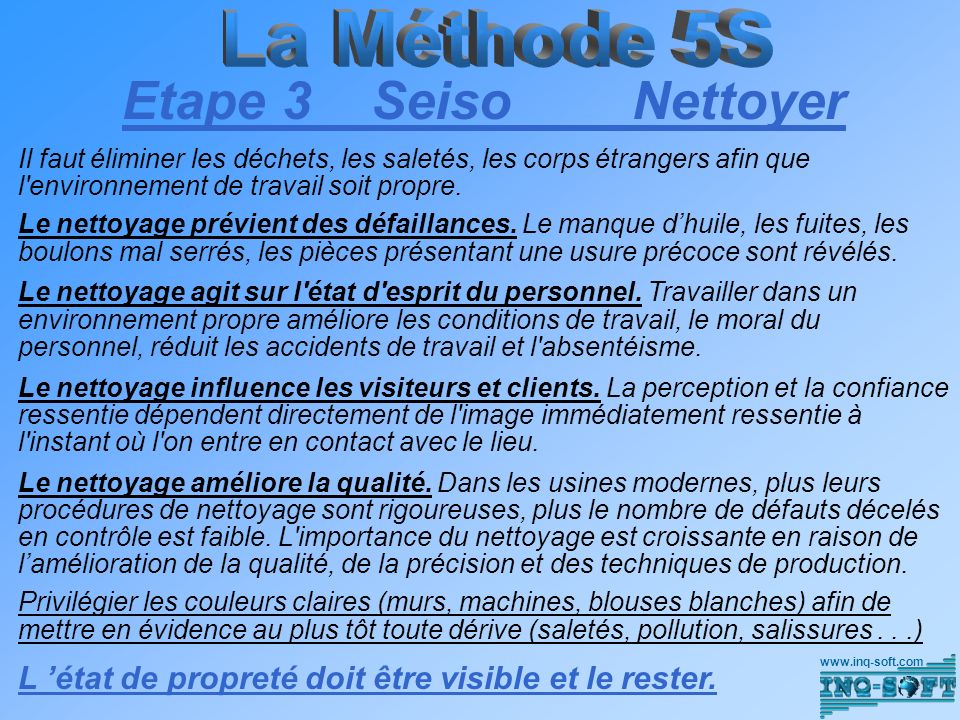 Etape 3 Seiso Nettoyer La Méthode 5S