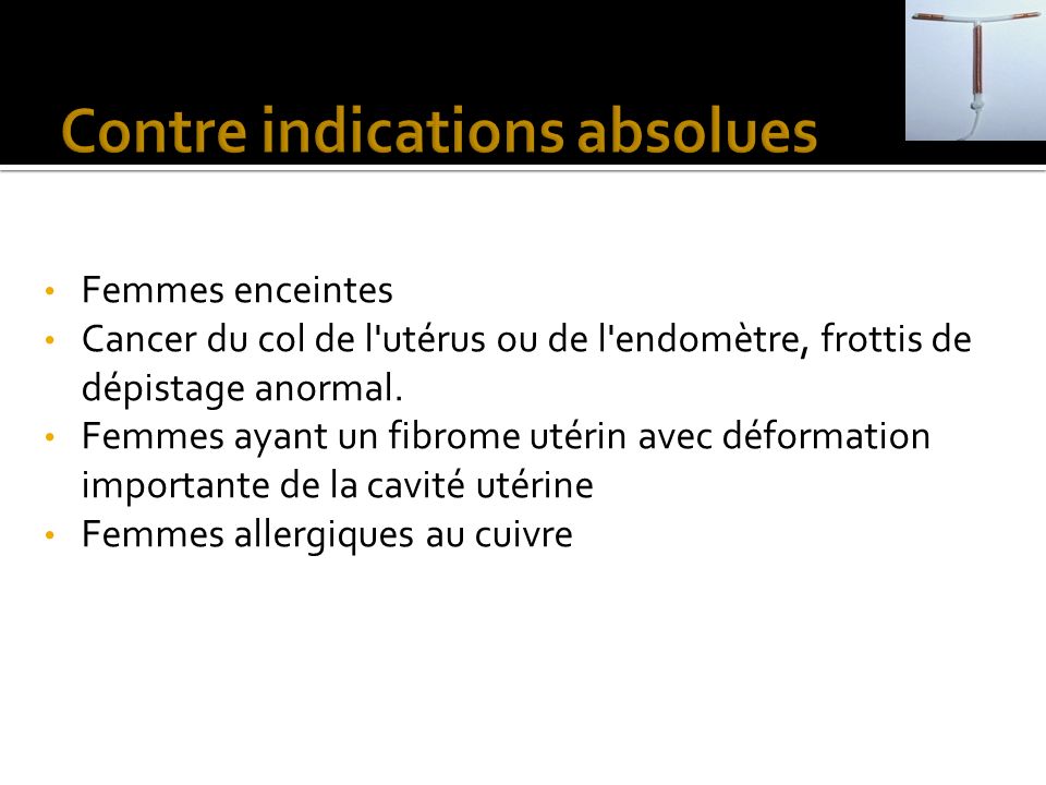 Contre indications absolues