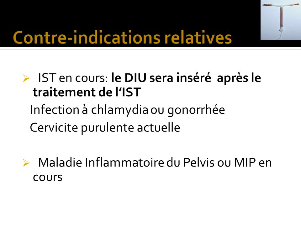 Contre-indications relatives