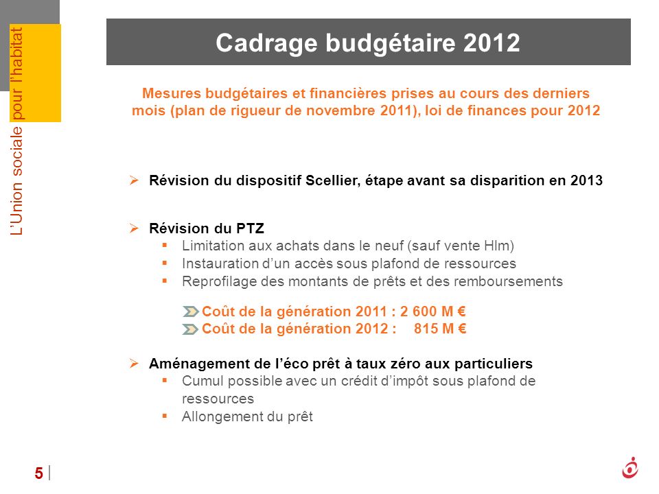 Cadrage budgétaire 2012