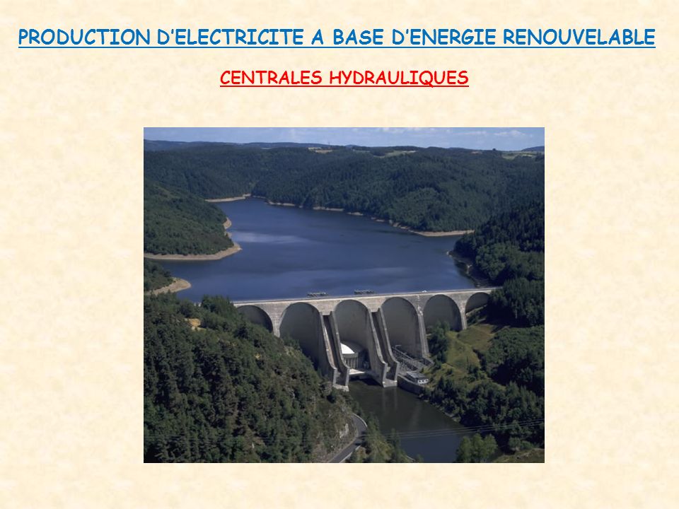 PRODUCTION D’ELECTRICITE A BASE D’ENERGIE RENOUVELABLE