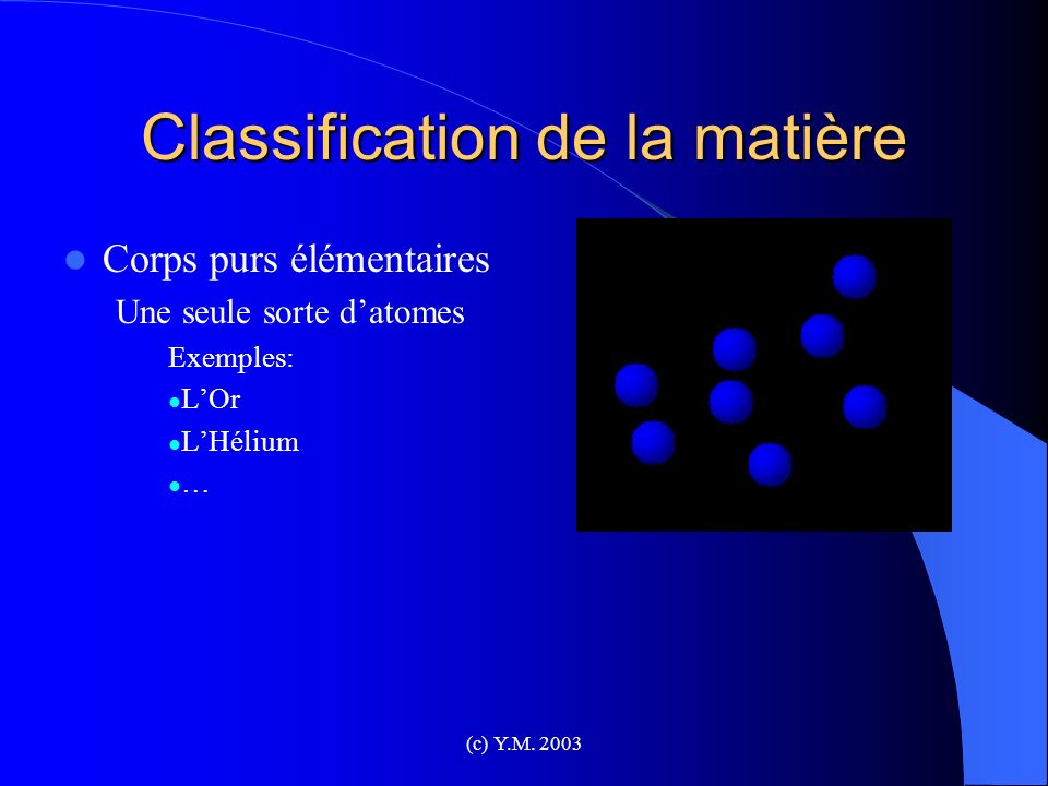 Classification de la matière