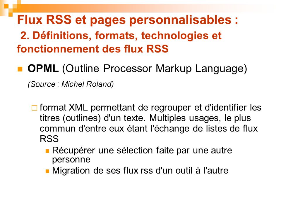Flux RSS et pages personnalisables : 2