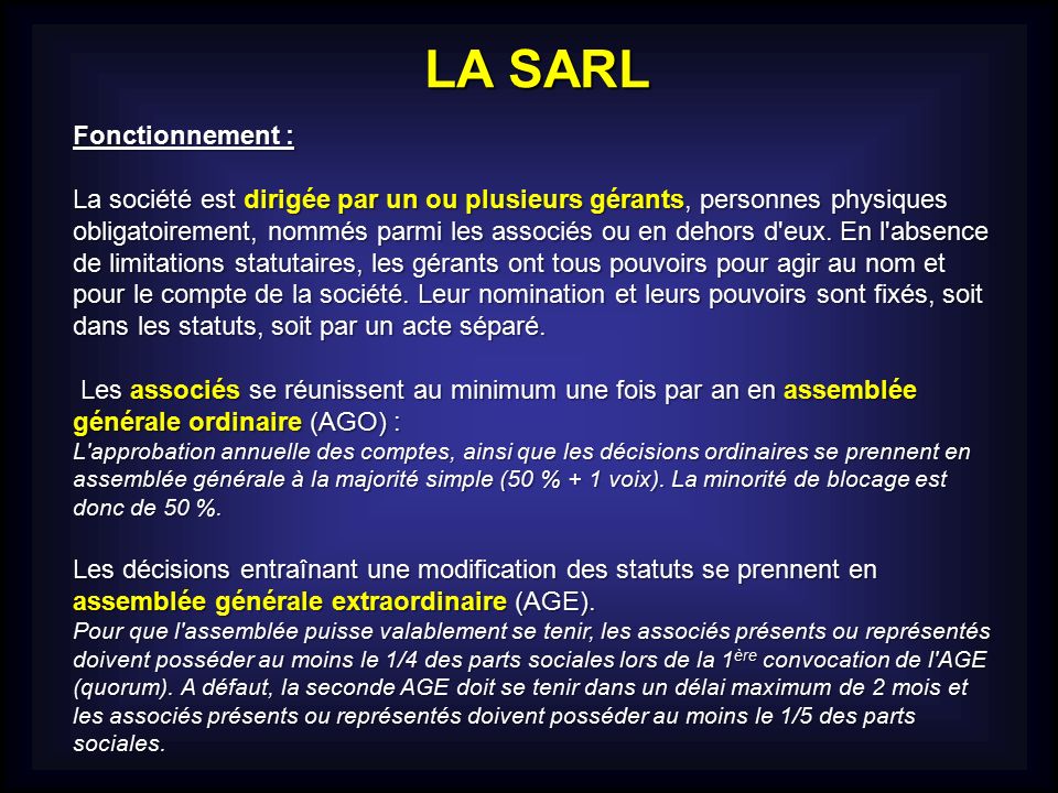 Sarl définition simple