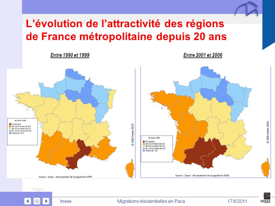 L’évolution de l’attractivité des régions de France métropolitaine depuis 20 ans