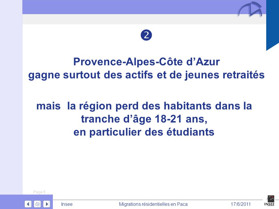  Provence-Alpes-Côte d’Azur gagne surtout des actifs et de jeunes retraités.