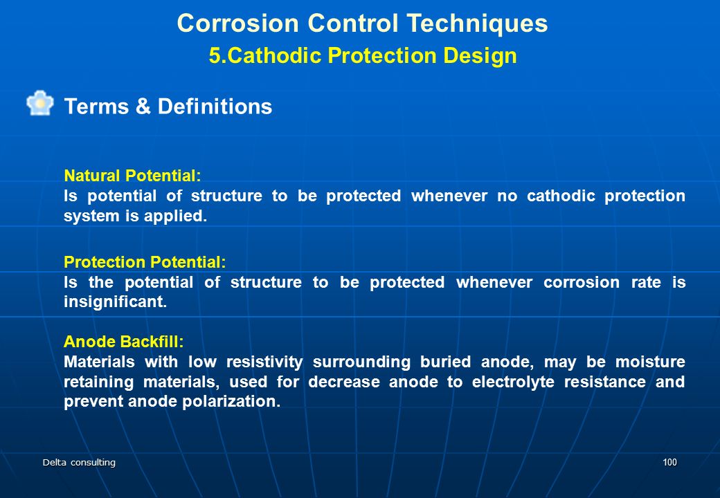 Corrosion Control Techniques 5.Cathodic Protection Design