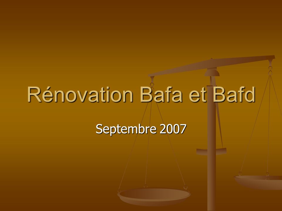 Rénovation Bafa et Bafd