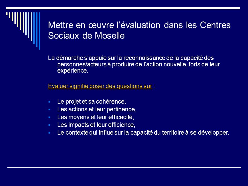 Mettre en œuvre l’évaluation dans les Centres Sociaux de Moselle
