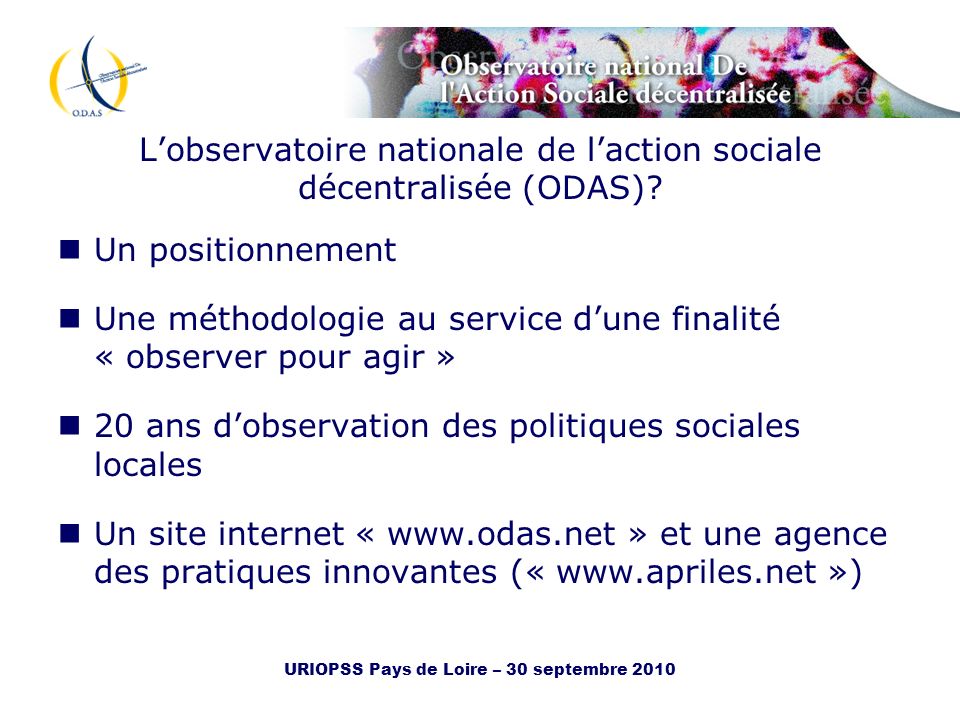 L’observatoire nationale de l’action sociale décentralisée (ODAS)
