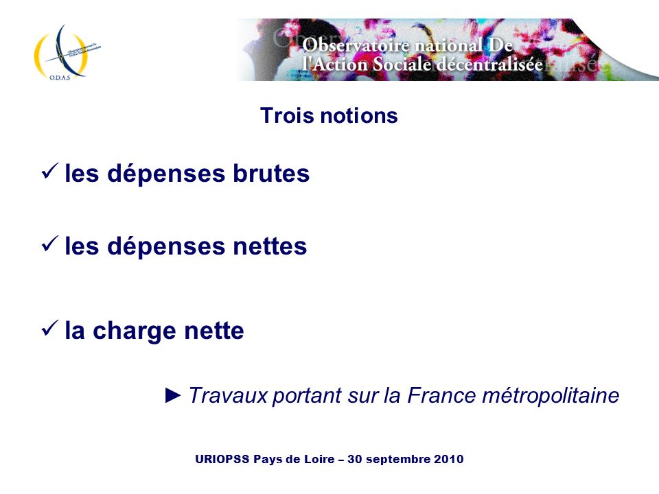 URIOPSS Pays de Loire – 30 septembre 2010