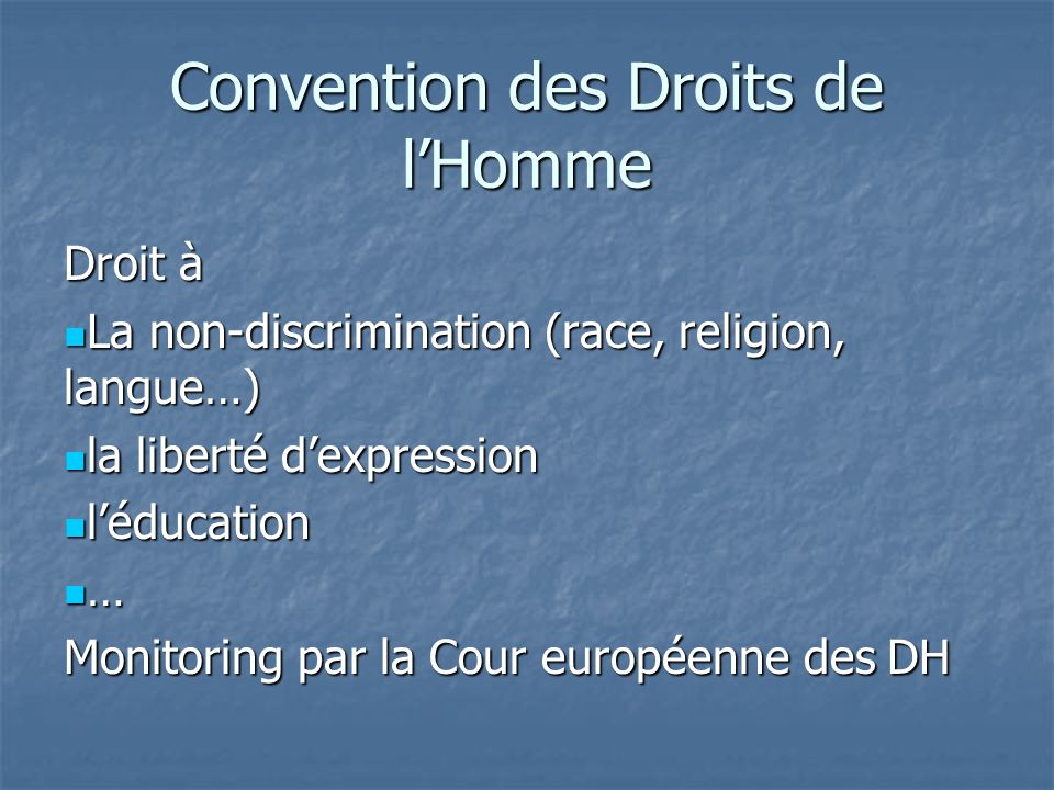 Convention des Droits de l’Homme