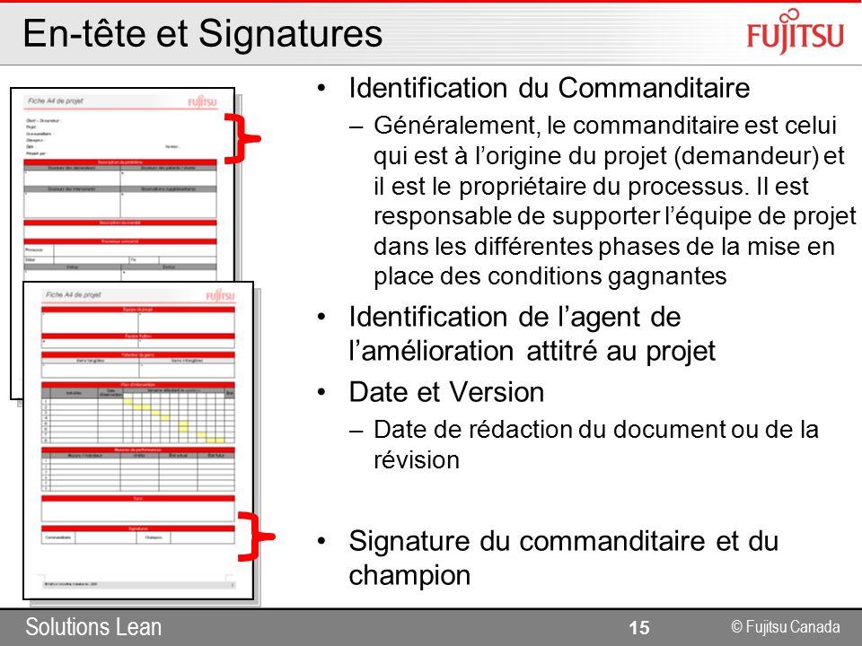 En-tête et Signatures Identification du Commanditaire
