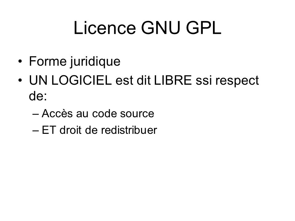 Licence GNU GPL Forme juridique