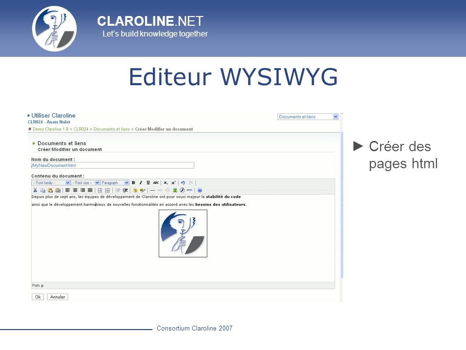Editeur WYSIWYG Créer des pages html